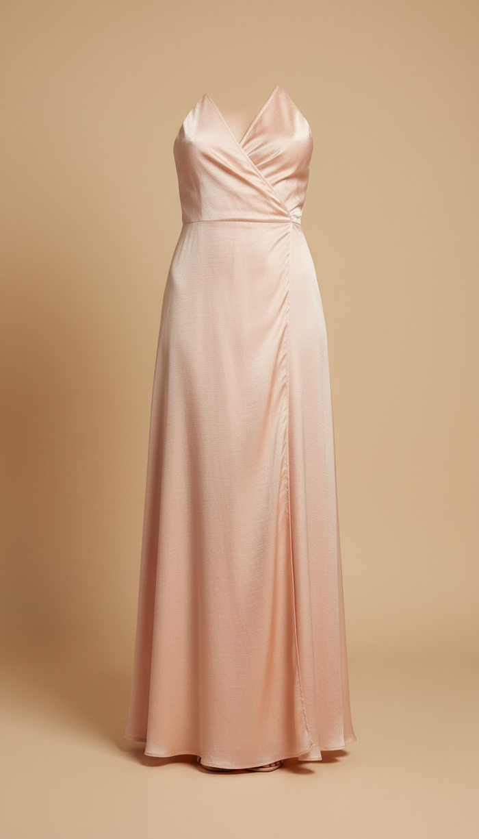 Silk wrap dress in Peach Blossom