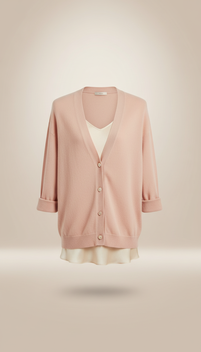 Cashmere cardigan in Sandstone