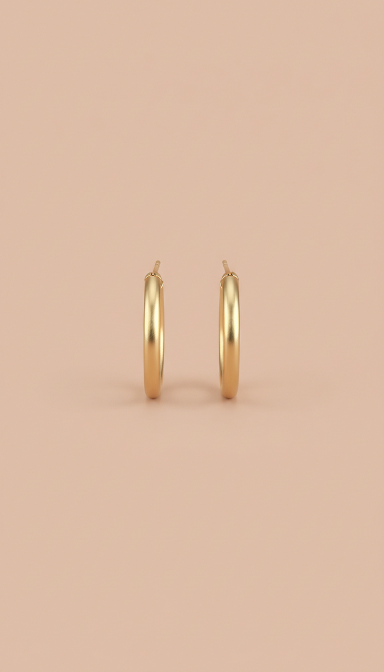 Fine gold hoop earrings