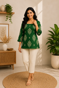 Elegant Green Floral Kurti